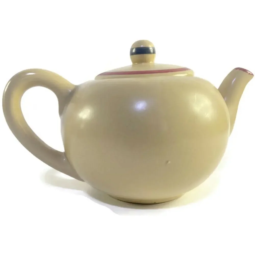 Heritage Stoneware Teapot Hand Painted Flower Brown #378/600 Fired Twice
